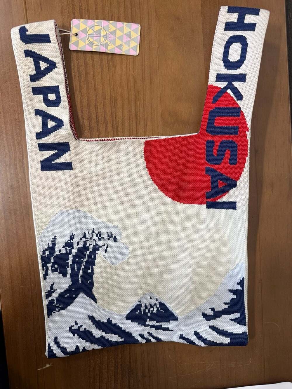 D.KELLY Japan Hokusai Great Wave Knit Tote Bag‎